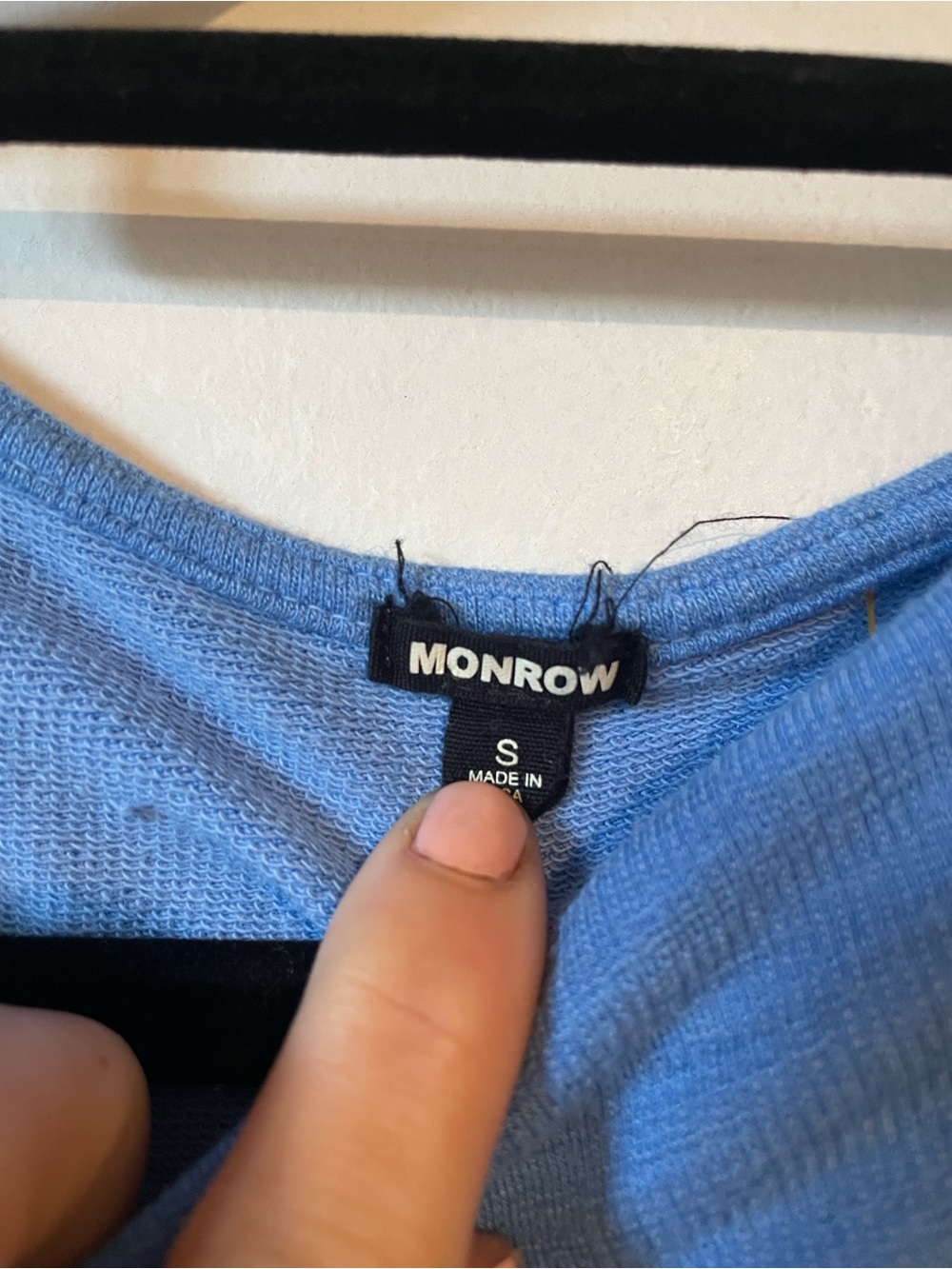 Monrow Light Blue Ruched Cowl Neck Mini Dress Sz S B139 - Picture 5 of 7
